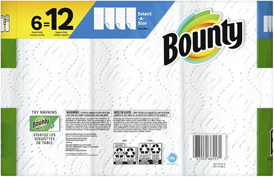 Bounty Select-A-Size Paper Towels, White, 6 Count