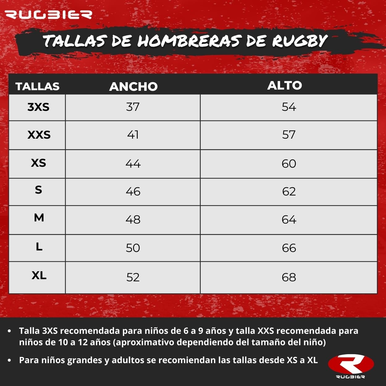 Épaulière de Rugby Professionnelle pour Hommes - Modèle Vulcano Rouge/Noir – Protection de Rugby Rembourrée - Catégories Masculines