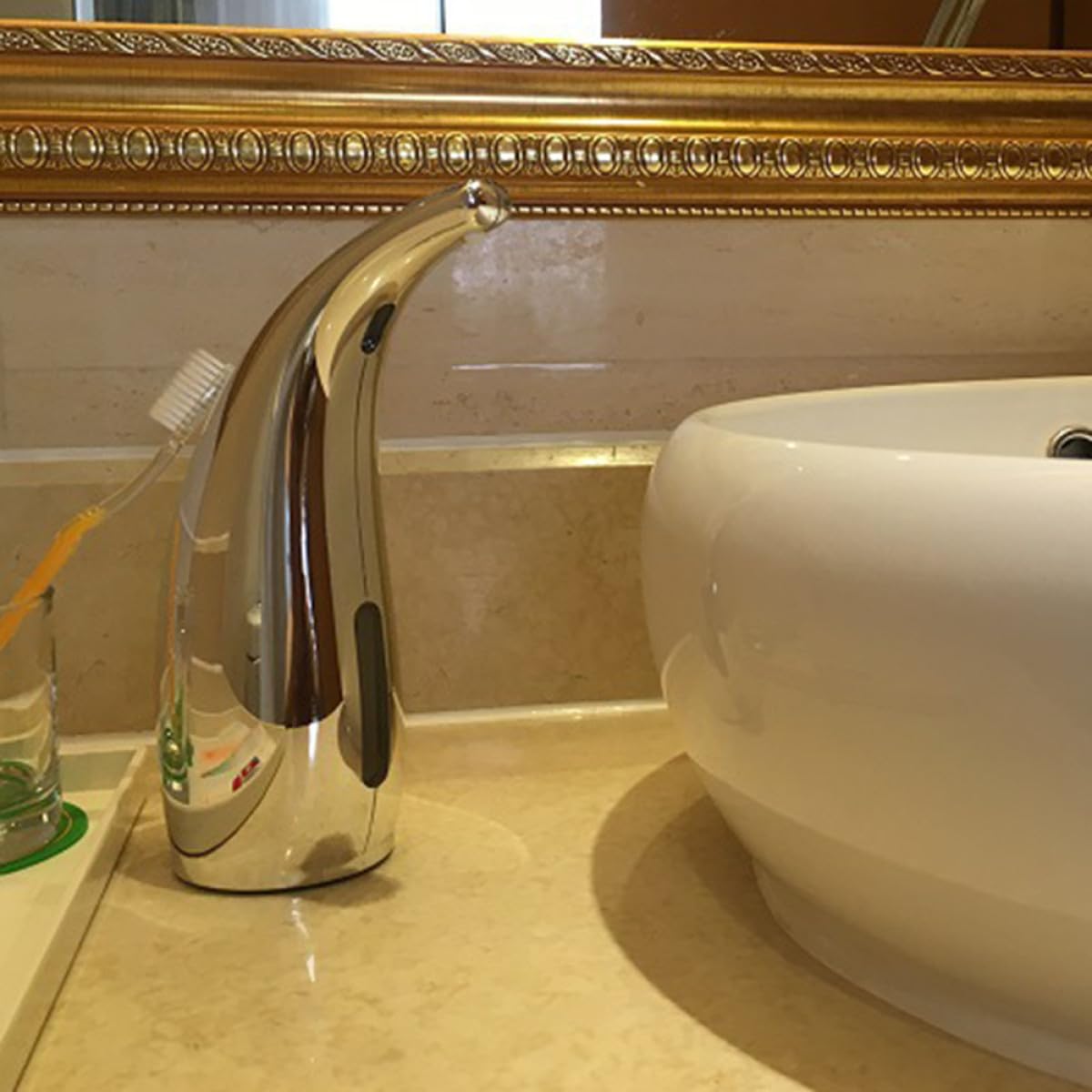 STOBAZA Dispensador Automático de Jabón Abs sin Contacto para Cocina y Baño, Capacidad 300ml, Sensor de Inducción Manos Libres, Modelo DC 6v