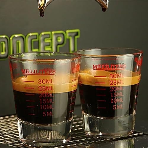 Miniatura 7 de Vasos de chupito, vaso medidor, líquido pesado, copa de vino, vaso de chupito de espresso, medición incremental, 1 oz, 6 cucharaditas, 2 cucharadas,