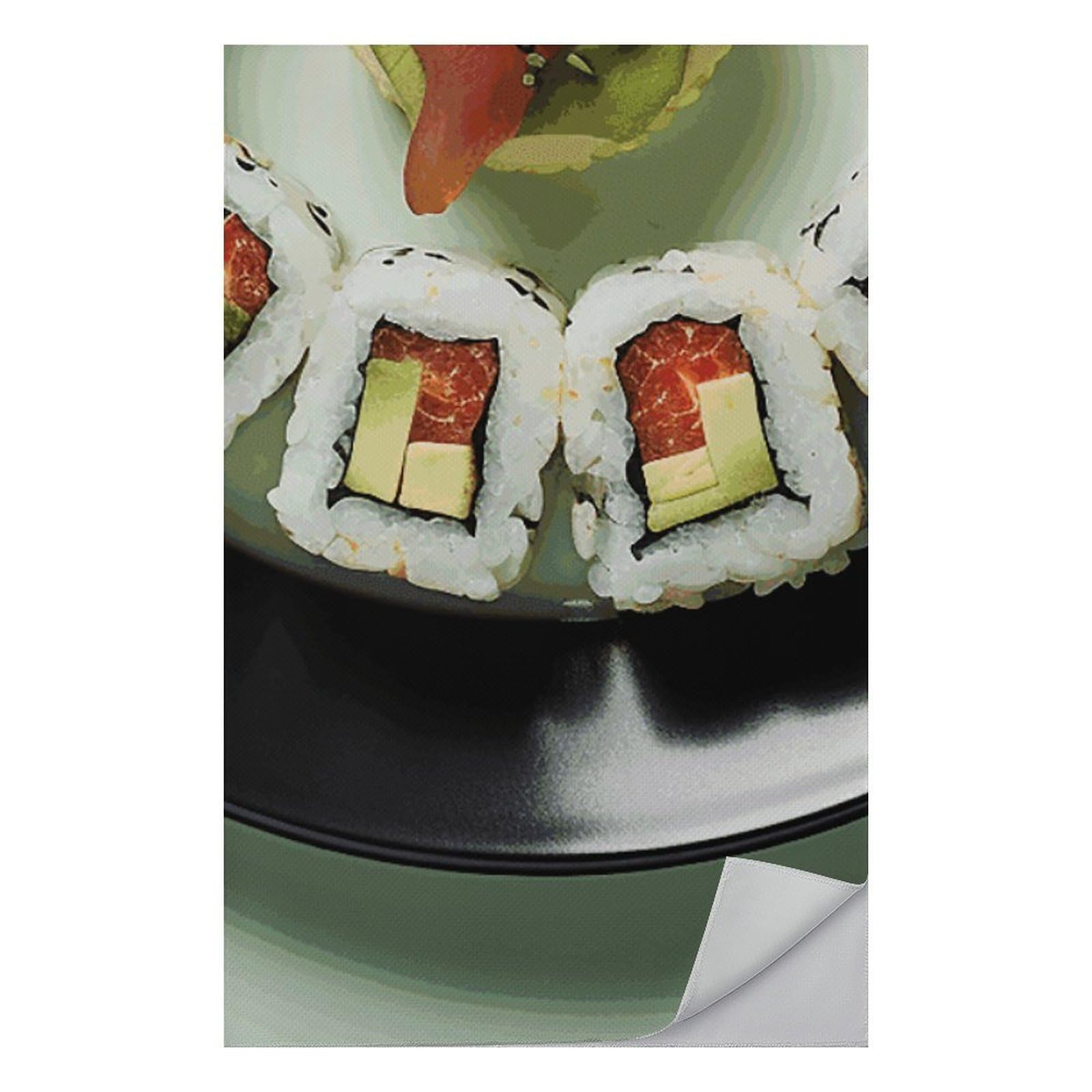 Serviette de bain sushis compacte pour vos séances de yoga et de piscine