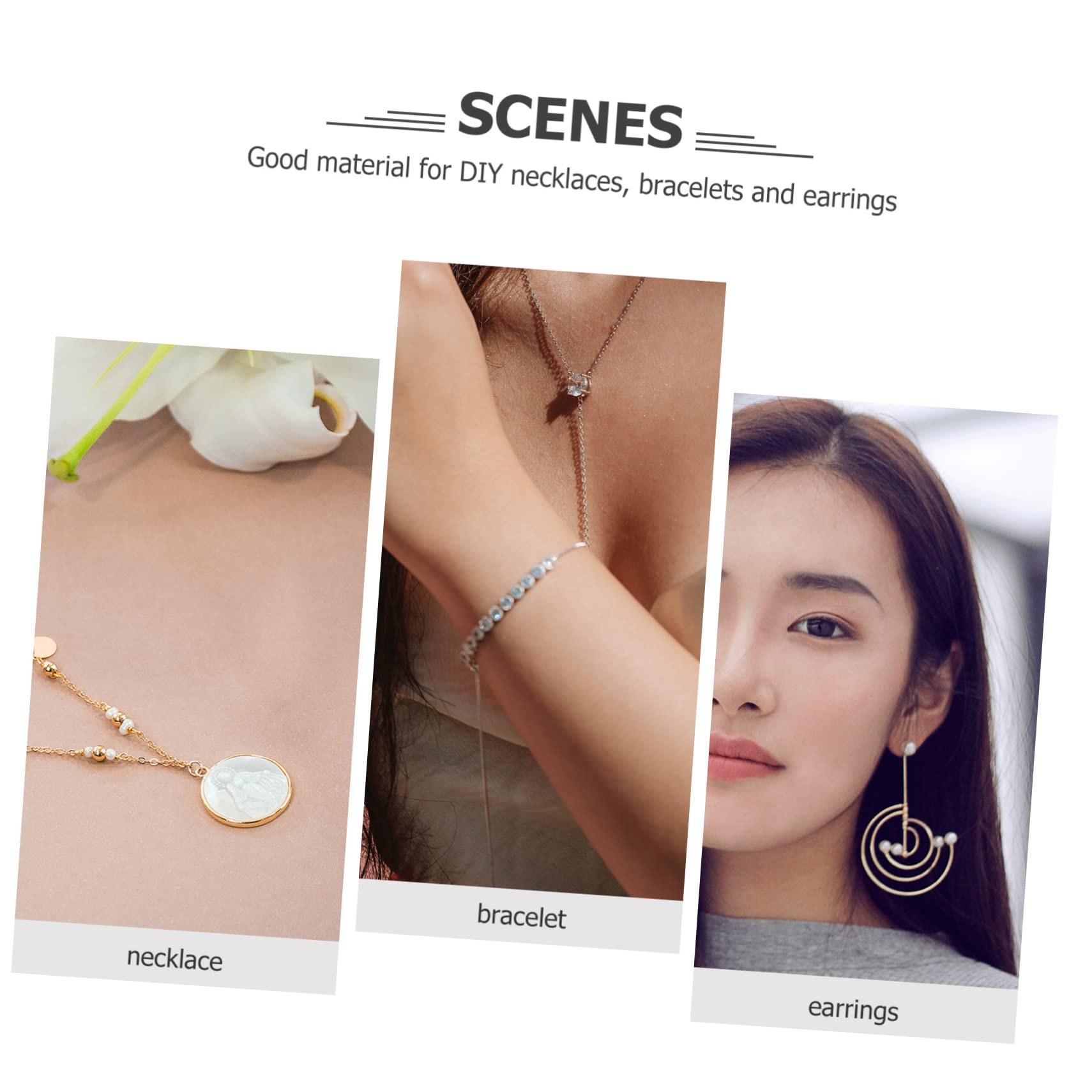 COHEALI 50 Sets DIY Accessories Stainless Steel Extension Chains Jewelry findings Clasps