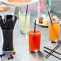 Vista 6 de Comfy Package [250 unidades] Pajitas negras de 7.75 pulgadas de alto, pajitas desechables de plástico para beber - Negro