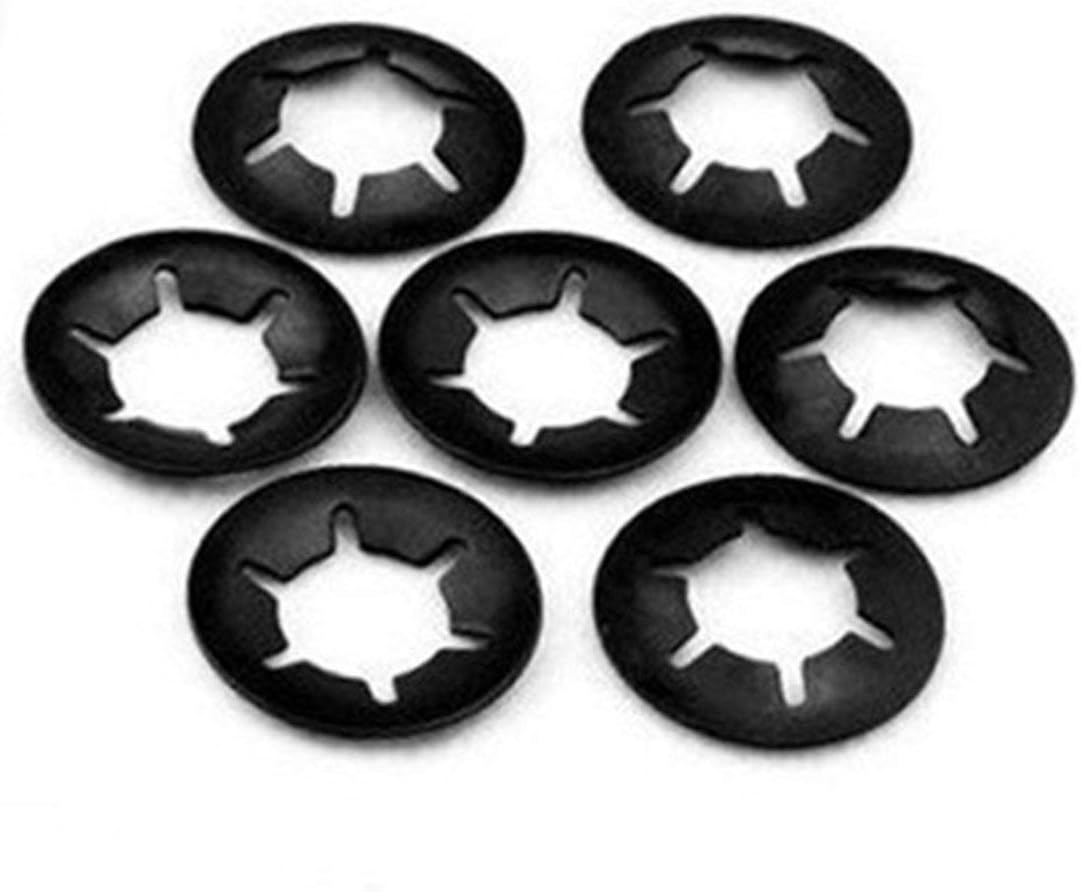 100PCS M6 Internal Tooth Starlock Push On Locking Washers, Speed Clips Fasteners Quick Speed Locking Washers