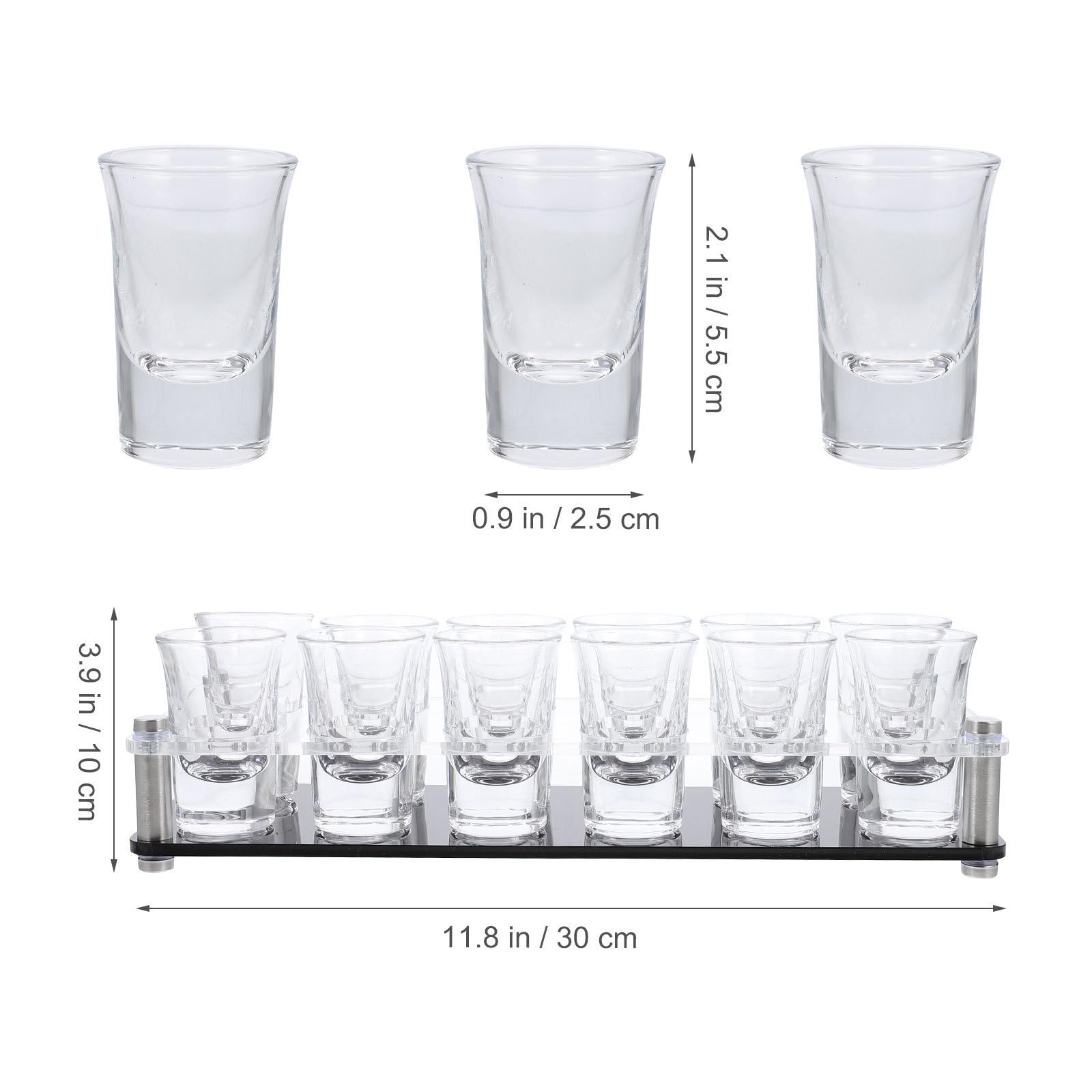 Gatuida Porte-verres à Spiritueux en Acrylique Double Rangée pour Cocktails