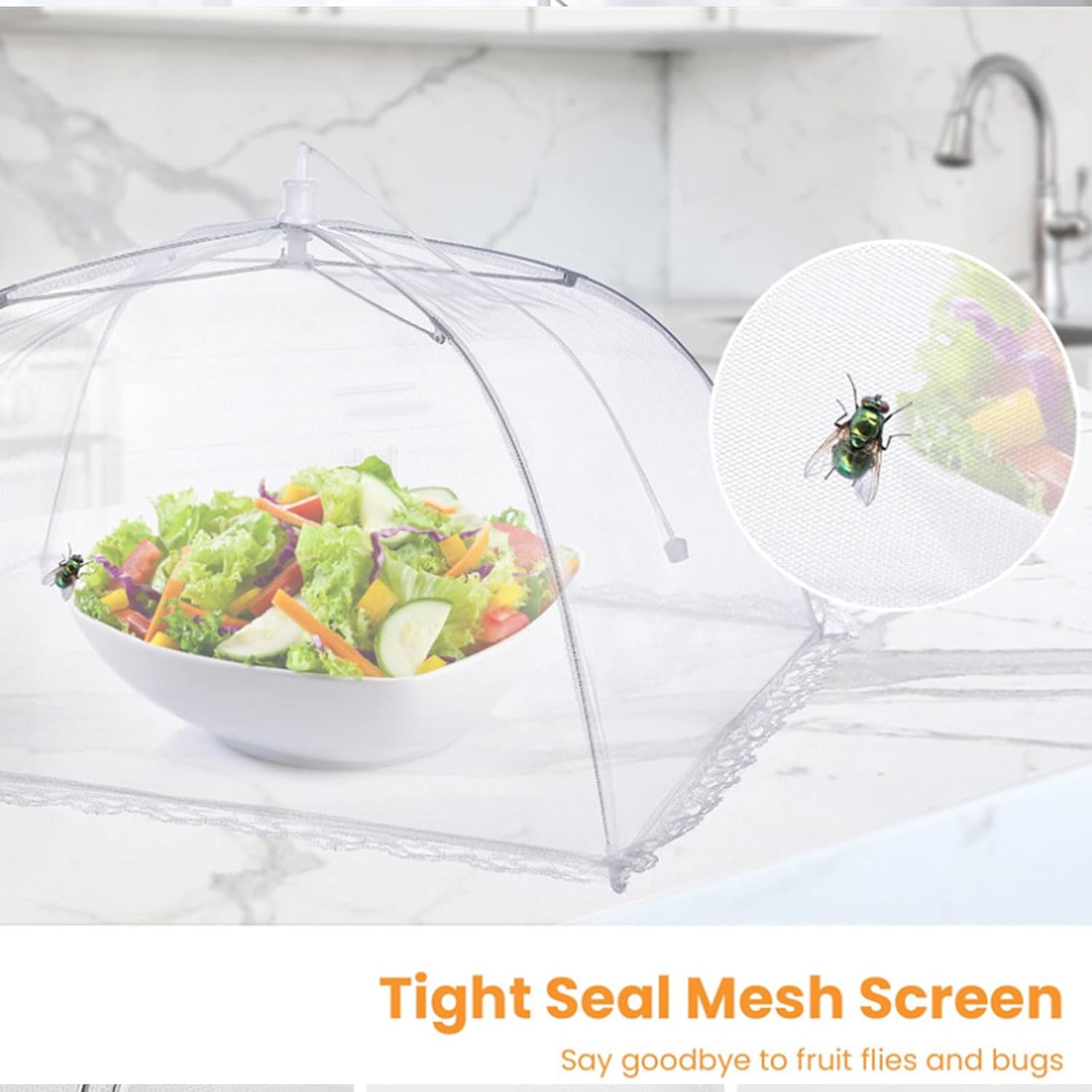 12 Inch Folding food dust cover Set of 4, Mesh Food Covers for Outdoors Serving Dish Covers, Reusable Pop Up Food Tent to Keep Flies Bugs Away