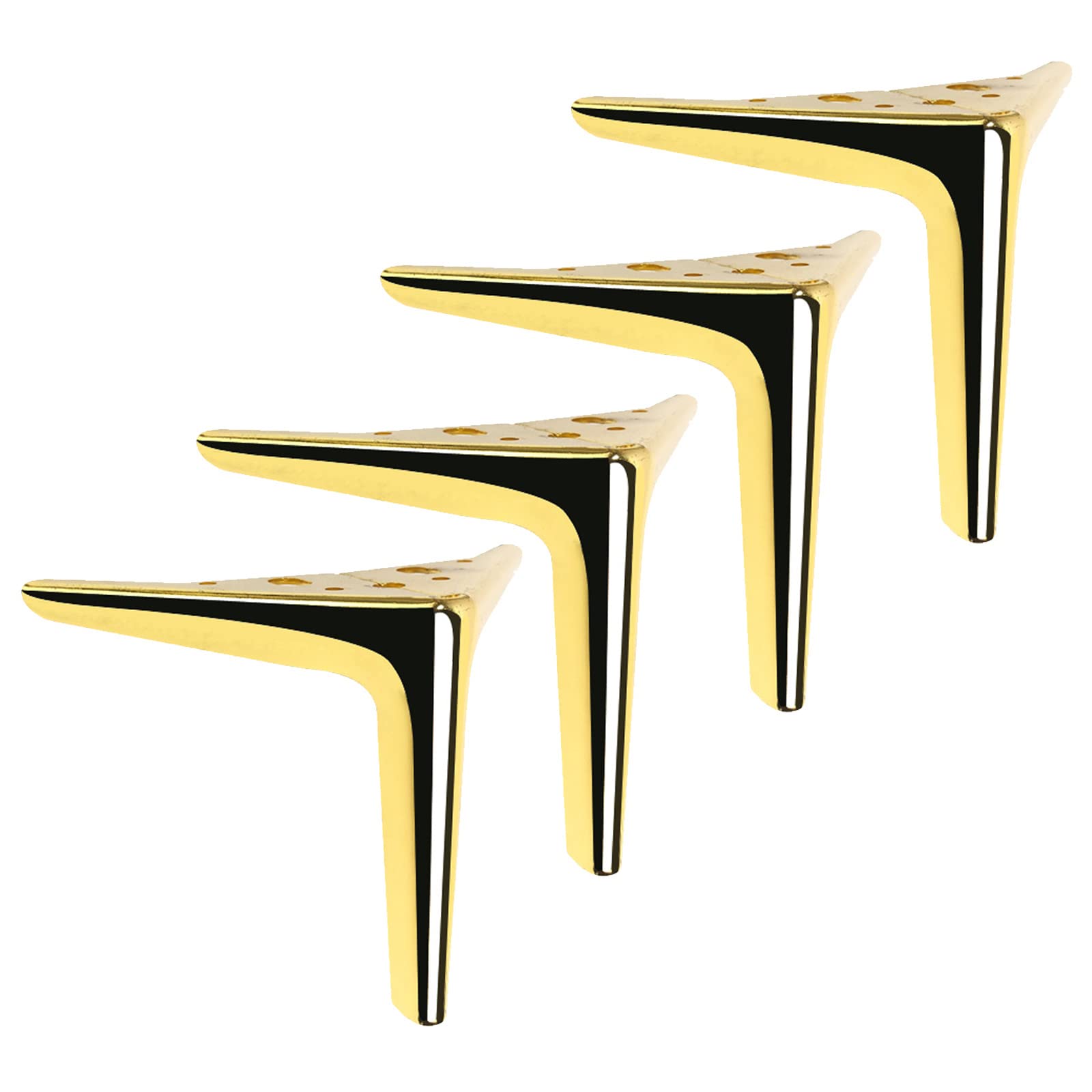 Paquete de 4 patas de mesa de metal de 12 cm con tornillos, perfectas para mesas de café, escritorios, camas, armarios, mesas de comedor, herrajes resistentes y elegantes para muebles