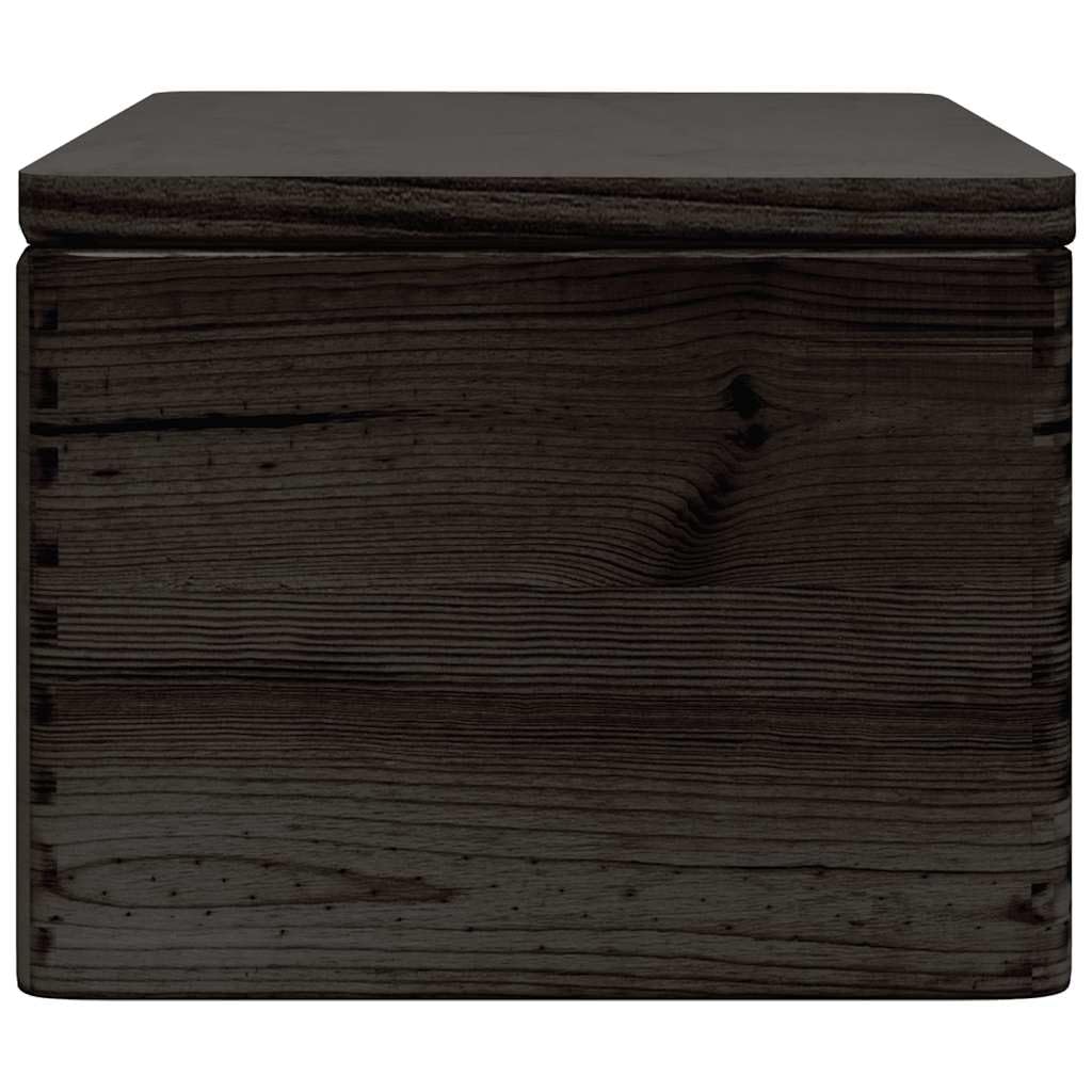 Holzkiste mit Deckel Schwarz 40x30x23 cm Aufbewahrungsbox aus Kiefernholz massiv für Ordnung im Haushalt