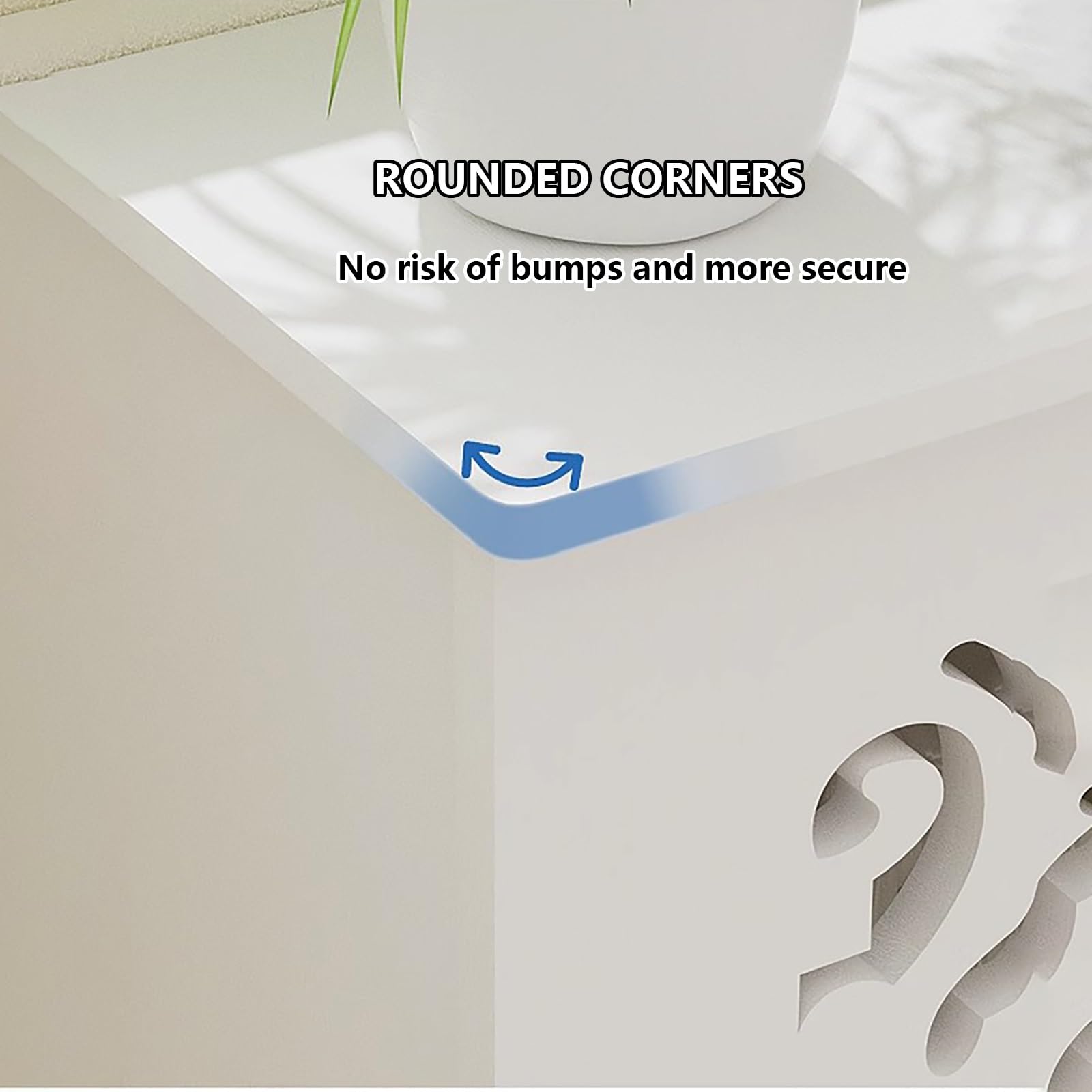 Gabinete con cubierta de calefacción, cubierta blanca para radiador, gabinete con estante para parrilla con persianas, cubierta para radiador de MDF, gabinete con estante para parrilla con persianas