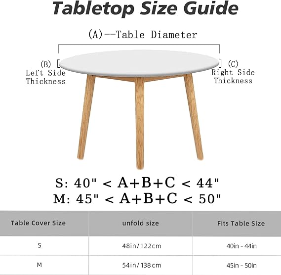 Custom Round Fitted Tablecloth with Elastic Round Elastic Tablecloth 40-44 Personalized Fitted Table Cover Waterproof Wipeable Customized with Photo/Text/Logo Circle Table Cloth for Outdoor Picnic