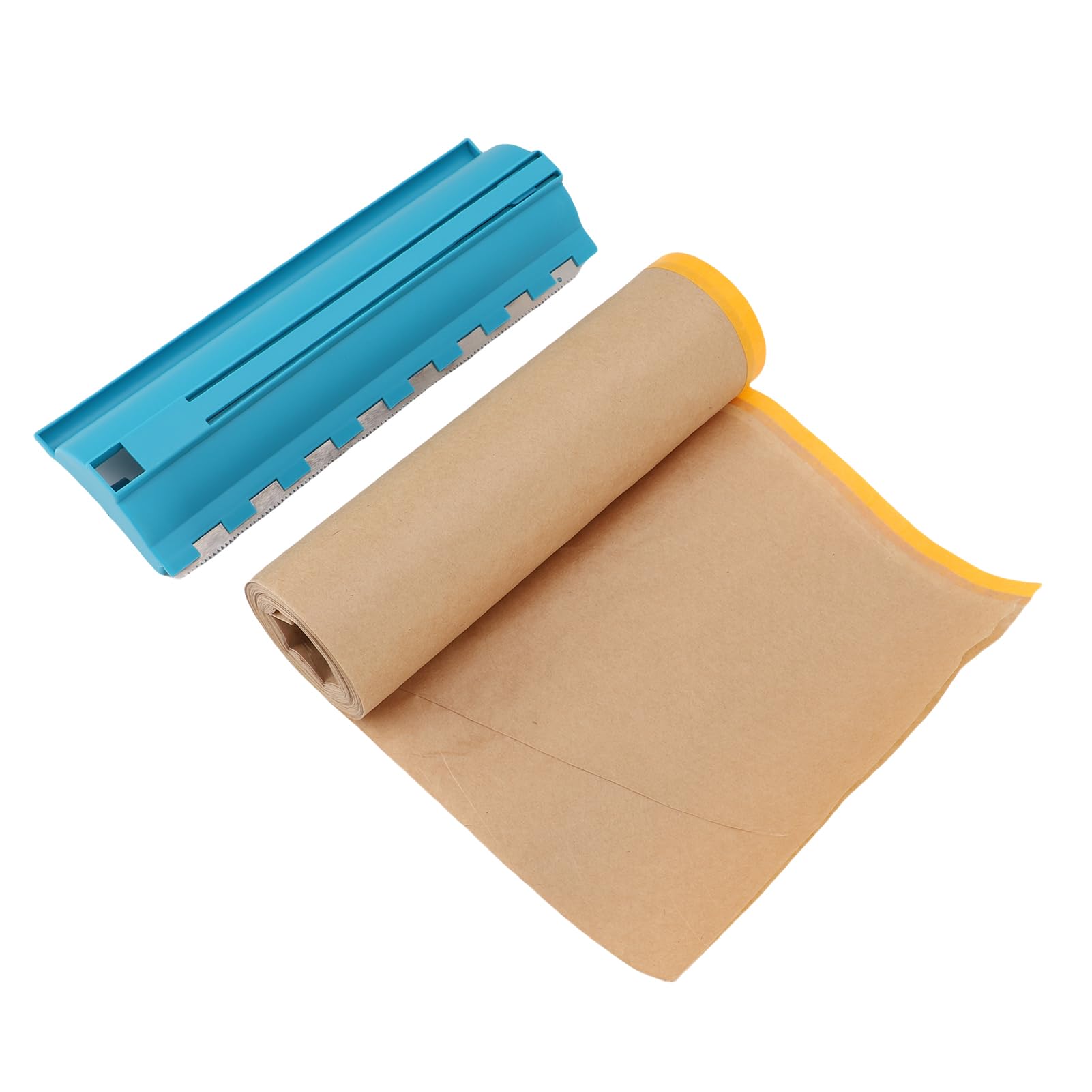 Acouto 4 Rotoli di Mascheratura Pre-nastrati con Dispenser 18 Pollici 80 Piedi Rotolo Adesivo Protettivo per Vernice per Coprire Battiscopa Telai Auto Carta per Mascheratura Carrozzeria Auto Carta