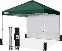 Vista 16 de CROWN SHADES - Toldo desplegable de 8 x 8 pies con 1 pared lateral, tienda de campaña de playa que se arma con solo presionar un botón, glorieta