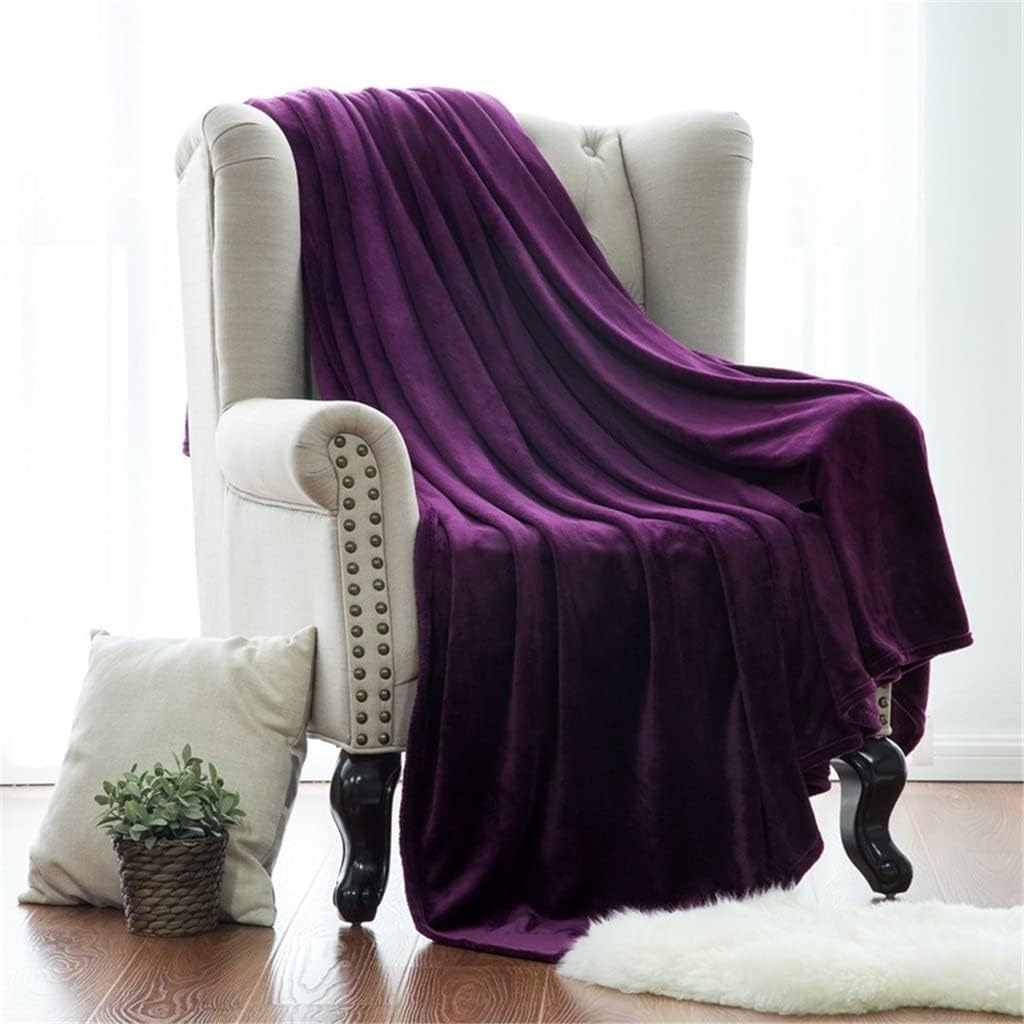 Flannel Blanket Plain Color Thickened Blanket Outdoor Household Essential Item(A,150 * 110cm)