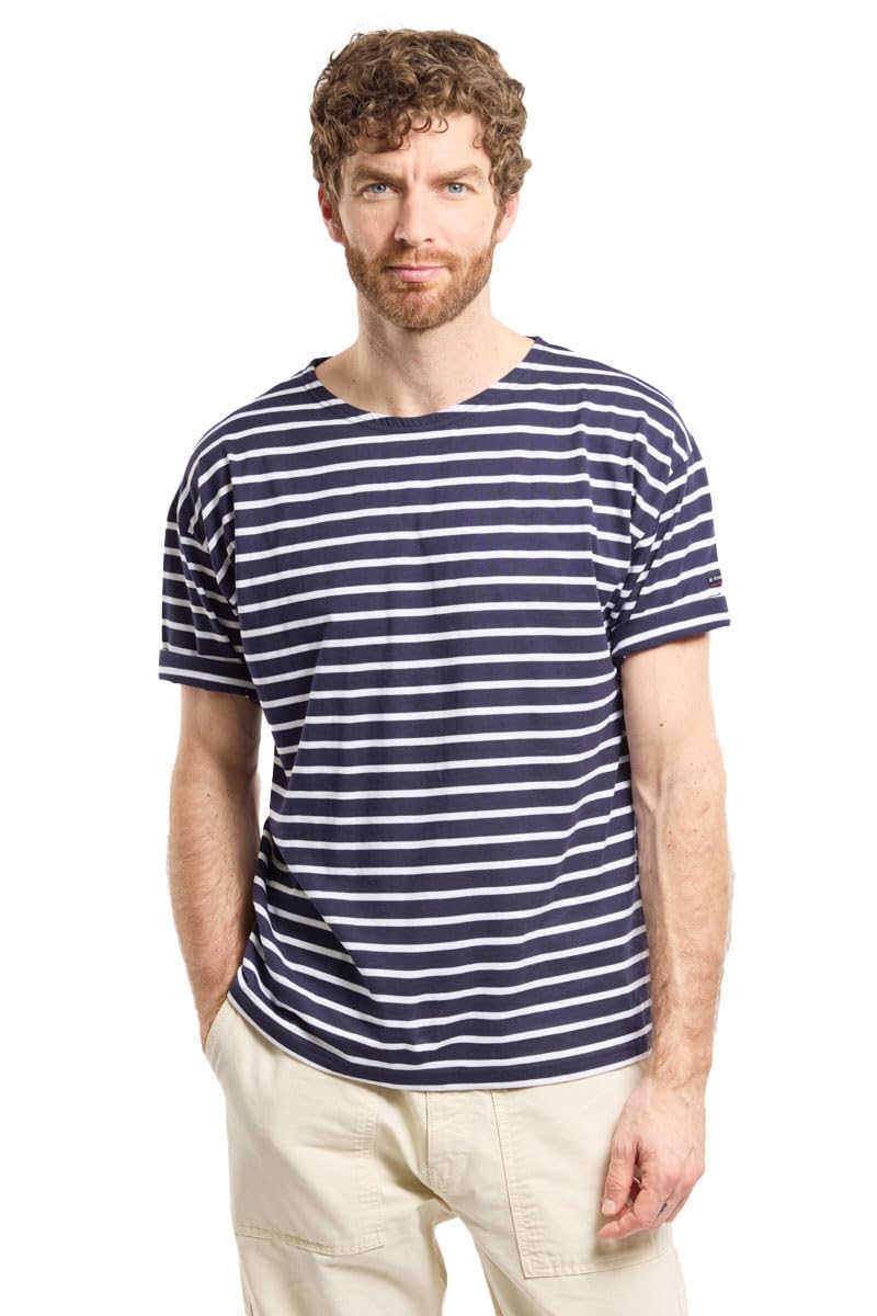 Armor-Lux Men's Navy/White Armor Lux Theviec Striped Trousers - XX-Large