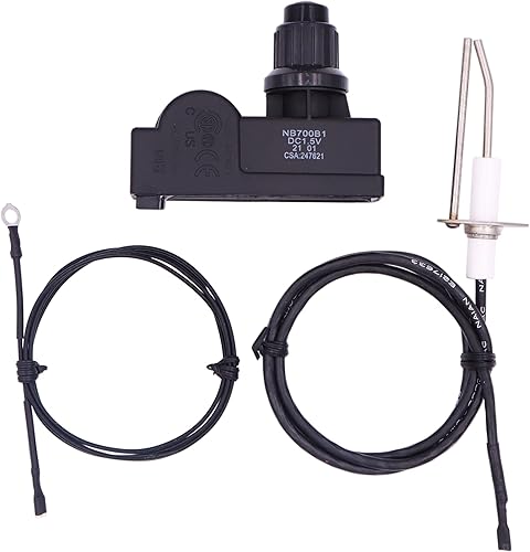 METER STAR Kit de encendido para fogatas, kit de encendido con botón para quemador de gas para fogata incluye 2 tomas de corriente para encendedor,