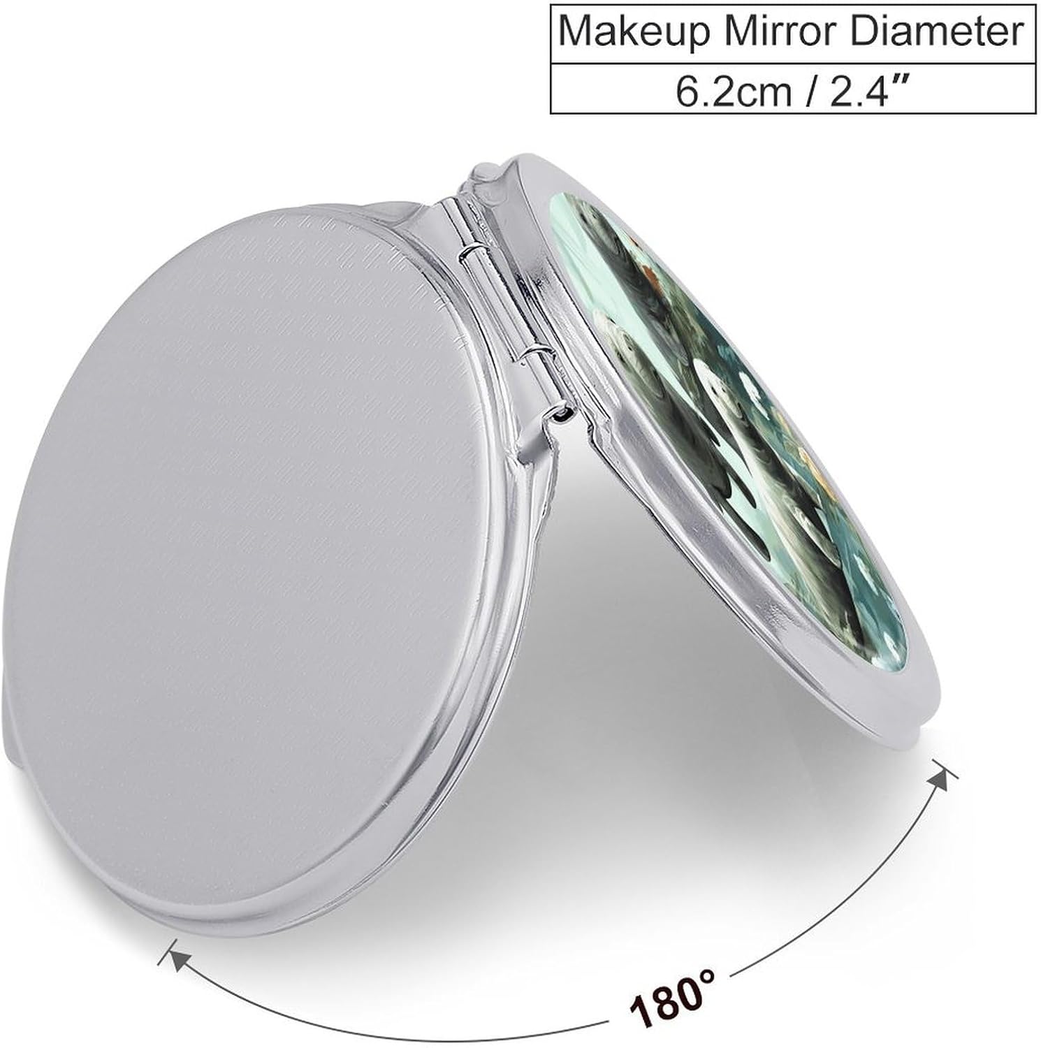 Rabbits Manatees Portable Makeup Mirror, Sided Travel Hand Mirror Mini Folding Mirror for Precise Makeup Women Daily Use