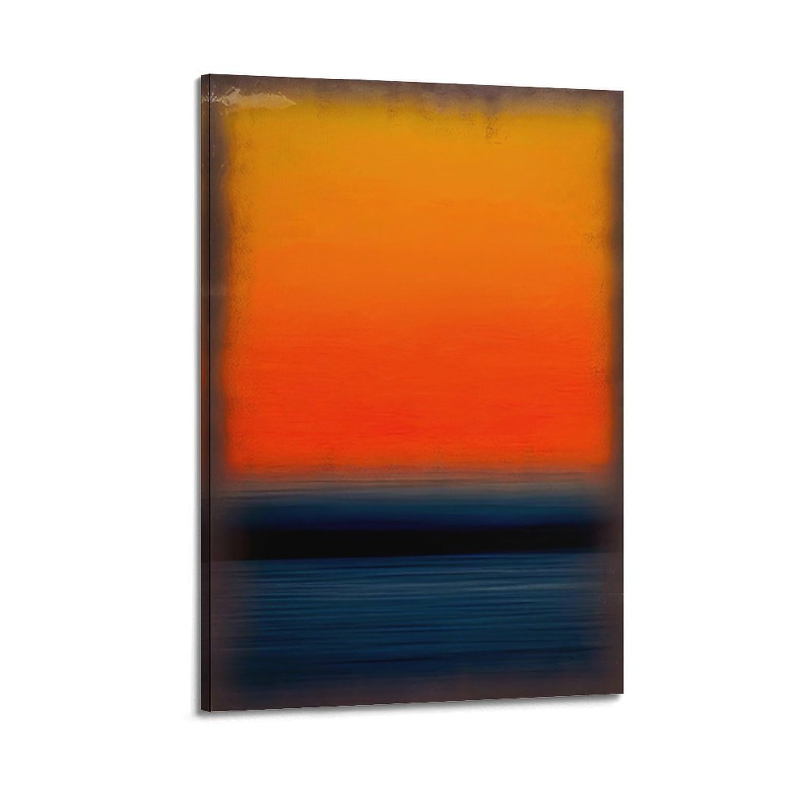 SJWINER Blue Black Orange By Mark Rothko Art Print Poster Poster Wall Art Aesthetic Cover Poster Design Painting for Living Room Bed Room 20x30inch(50x75cm) Frame-style