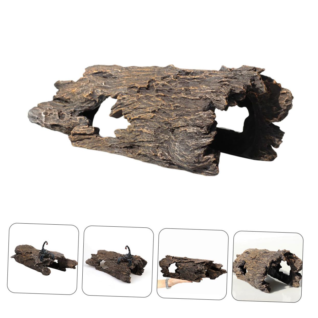 Mipcase Decorazione Acquario Resina Ceppo Artificiale per Paesaggi Acquatici Stump Creativo per Pesci e Gamberetti Accessorio per Serbatoi di Pesci Naturale e Facile Manutenzione