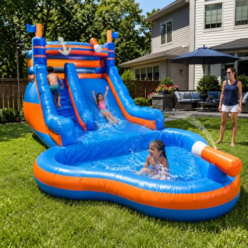 YJMAOYI 23FT Inflatable Water Slide with Pool...