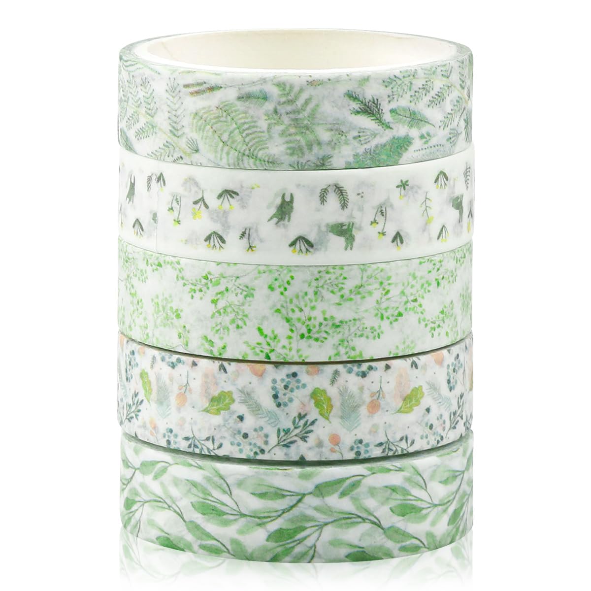 5 Rolls Washi Tape Sets, 10mm×3m Decorative Tape Pastel Masking Tape for Scrapbooking Supplies, Bullet Journal, DIY Craft, Gift Wrapping