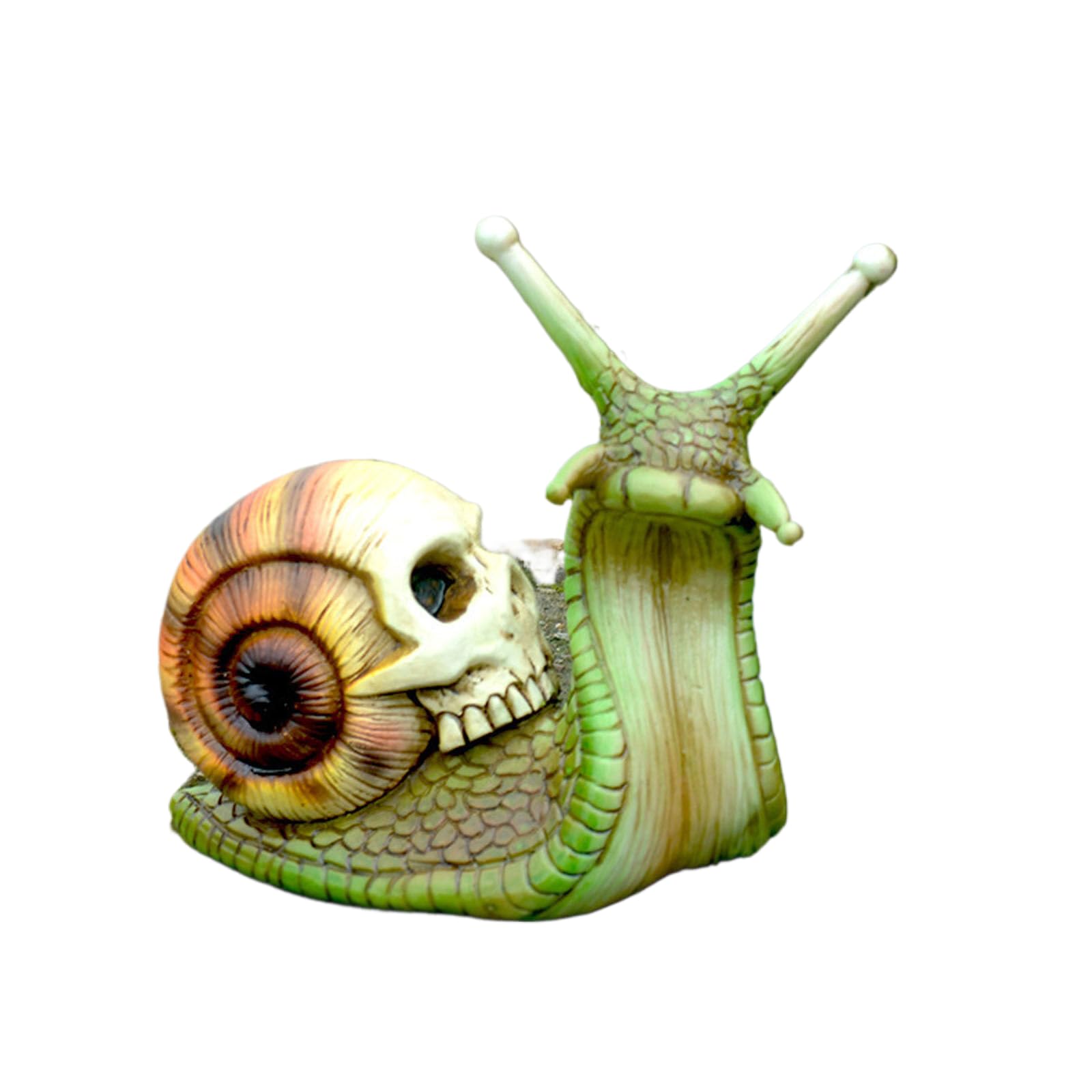 JaeyiTfu Halloween Snail Skull Resin Statue - Creepy Skull Shell Decor For Spooky Garden & Home - View #9