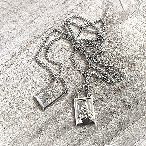 Escapulário Folheado a Prata Nossa Senhora do Carmo Delicado Feminino Masculino