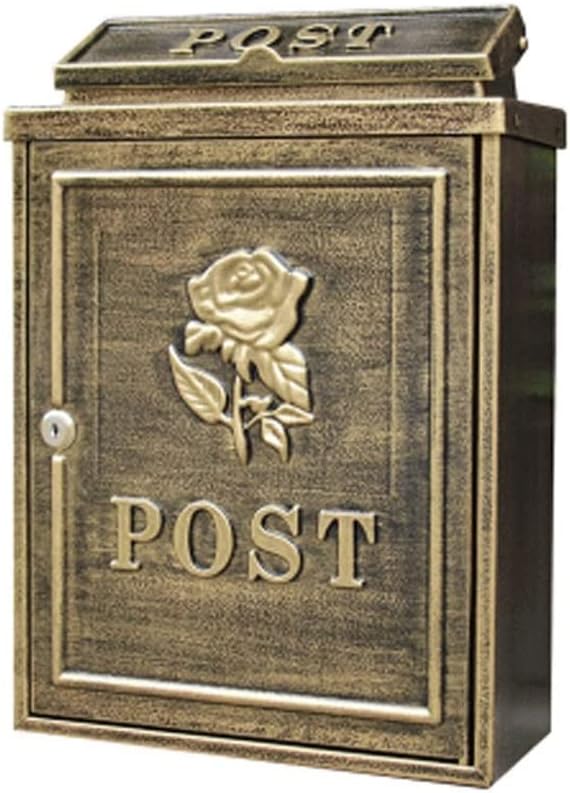 Mailboxes- Locking Medium Capacity Galvanized Steel Venetian Bronze, Wall-Mount Mailbox