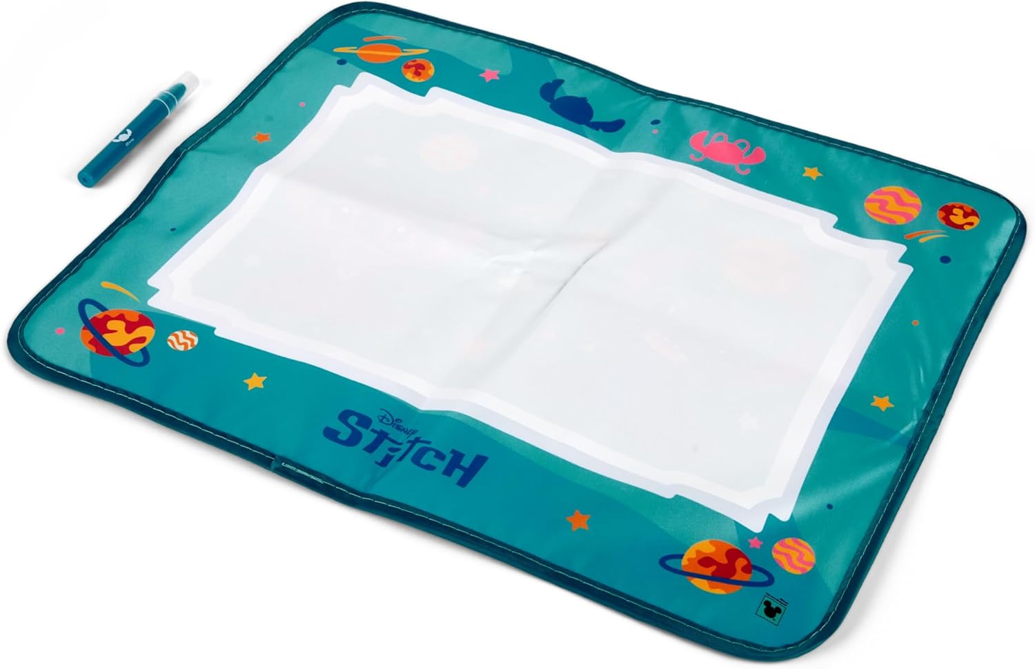 Disney Stitch Water Painting Mat, Reusable Aqua Drawing Mat for Children, Clean Painting Set Without Colour with Magic Water Pen, Creative Toy for Girls and Boys, 51 x 41 cm