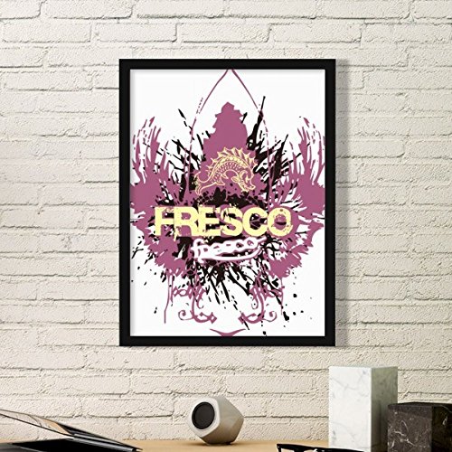 Fresque poisson graffiti sous cadre noir pour embellir un mur vide