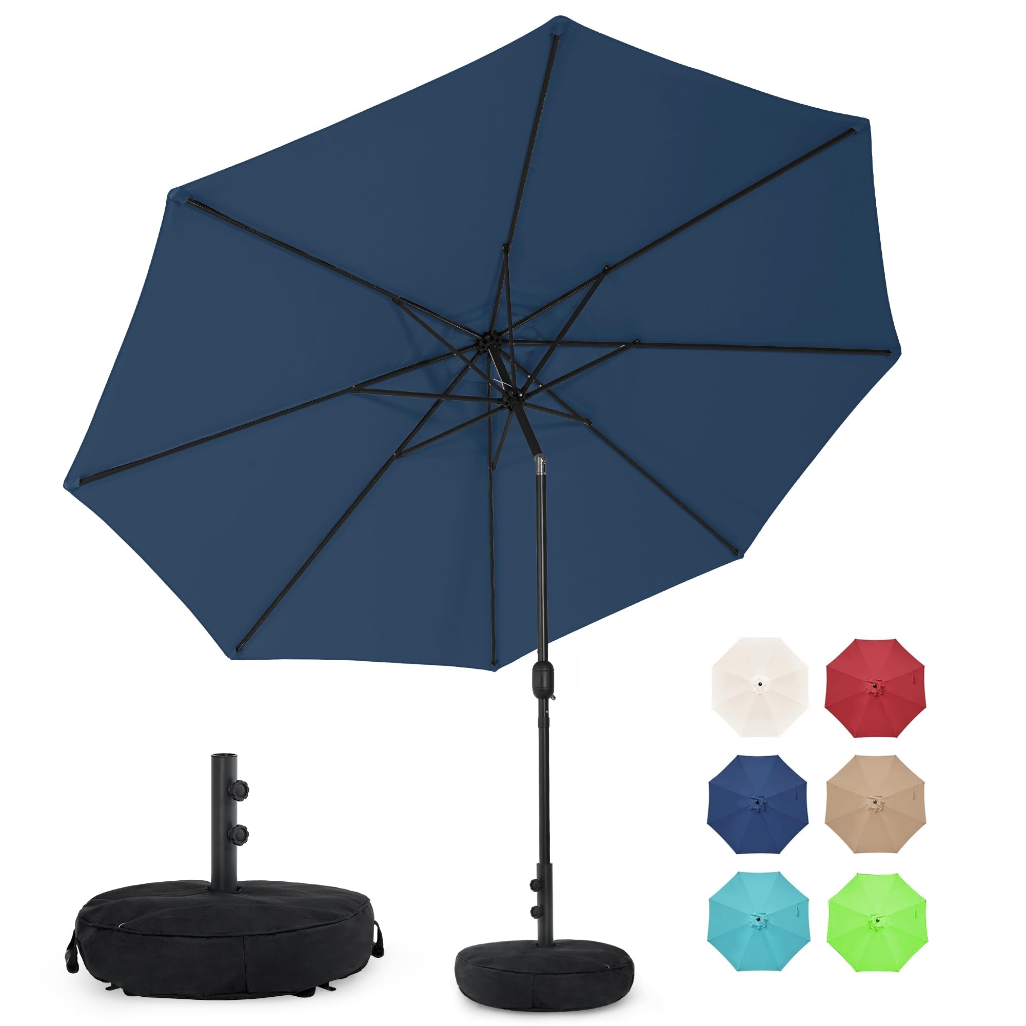 Sundale Outdoor 11 FT Patio Umbrella with Base, Navy