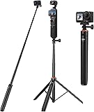 Perche à Selfie Telescopique 135 cm avec Trépied Intégré pour GoPro Hero 13/12/11/10/9/Max, DJI Osmo Pocket 4/3, Osmo Action 5 Pro/4, Insta 360 Ace Pro, AKASO EK7000 et Autres Caméra d'action - 1