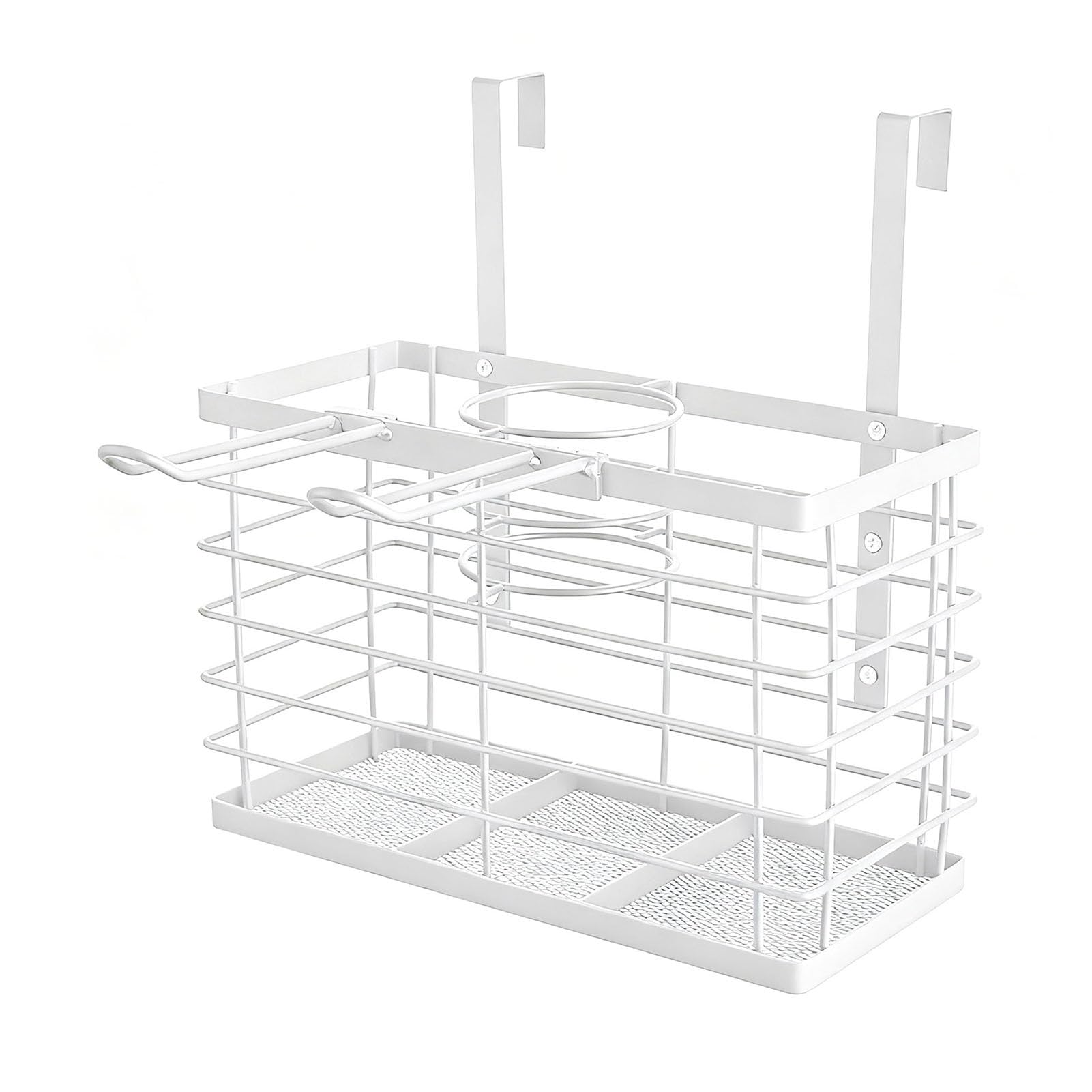 Support de sèche-cheveux réglable en hauteur 3 en 1 pour porte d'armoire de rangement pour sèche-cheveux, fers plats, baguettes à friser