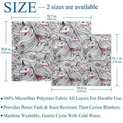 Plaid licorne microfibre doux pour soirées canapé - 4