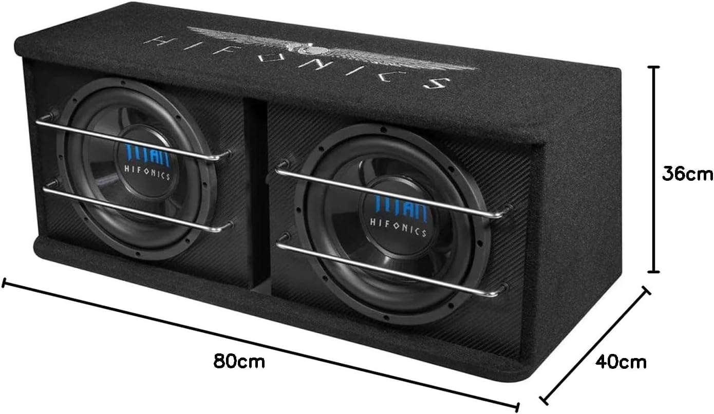 HIFONICS TDA250R | 2 x 25 cm (10') Aktiv-Dual-Bassreflex Subwoofer