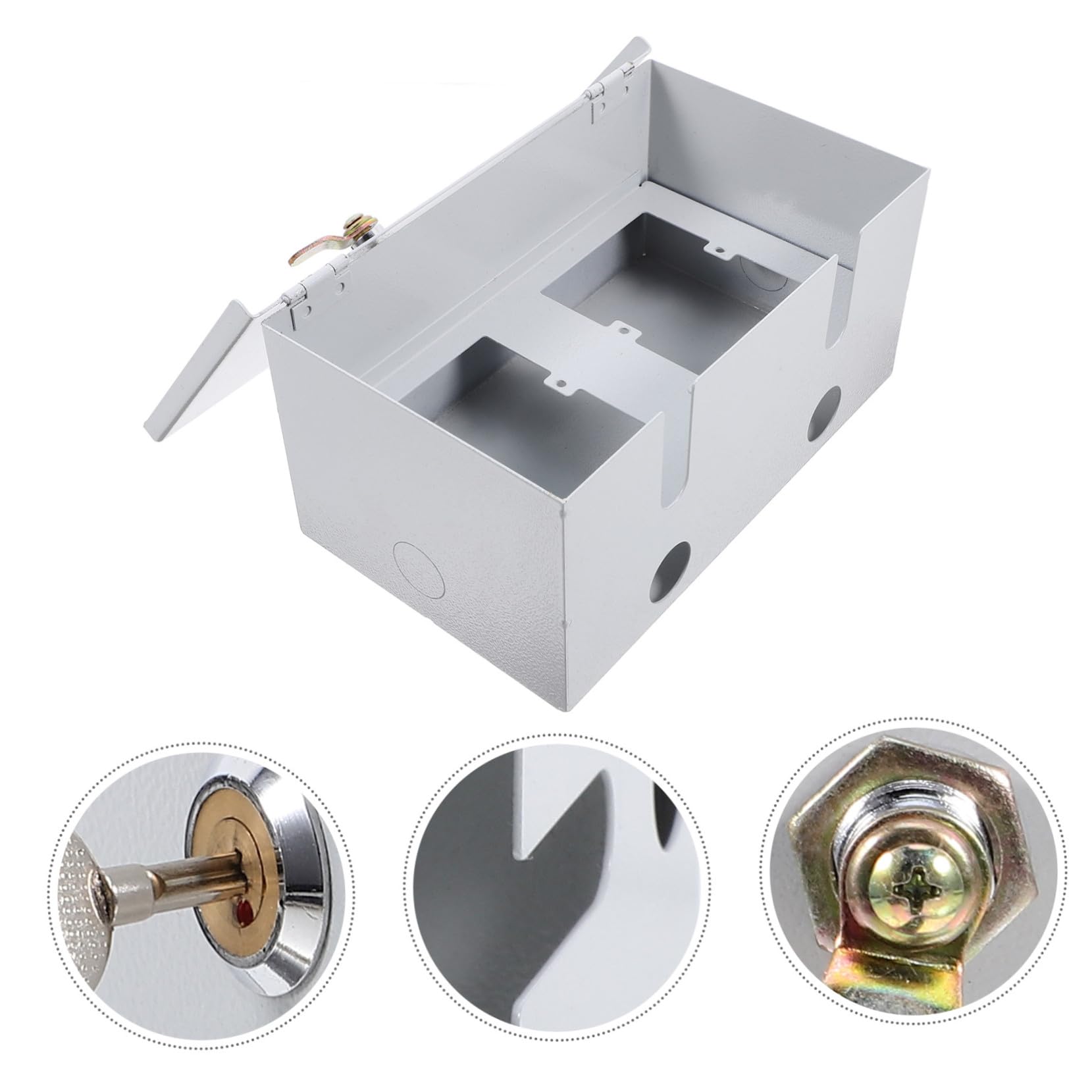 SEWACC Edelstahl Outdoor Steckdosenbox mit Schloss Wetterfest Elektrische Schutzbox für Außenbereich Robustes Gehäuse zur Sicheren Stromversorgung