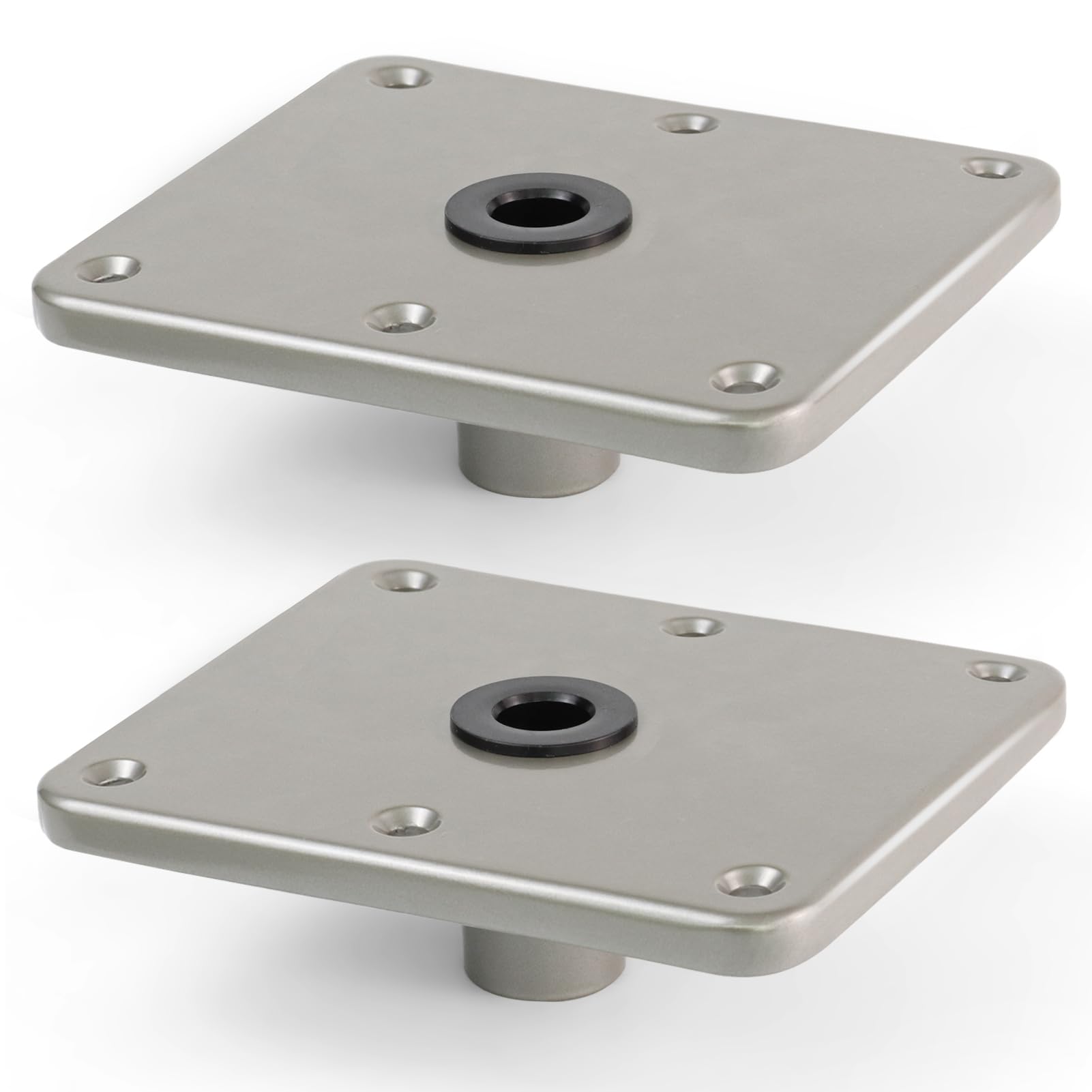 CLLOMAGY Boat Seat Base Mount Boat Seat Pedestal Base Mount Plate For 3/4" Pin Post Socket, 7" X 7" Heavy Duty Aluminum Marine Pedestal Bracket For - View #2