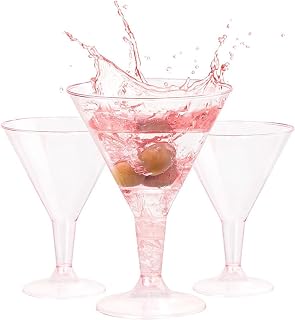 Genérico Vidrio de cóctel de 5 piezas 180ML, taza plástica de pie alto de Champán, taza del vino tinto, vidrio transparente de la degustación de la bebida del helado para las barras del partido
