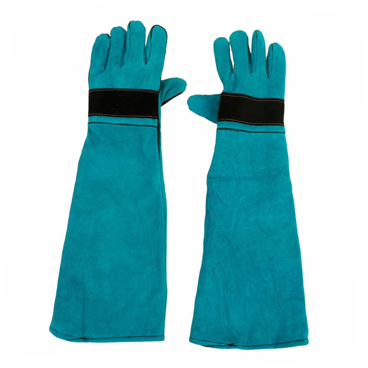 Yardwe Guantes Antiarañazos para Gatos y Perros de Piel Sintética Azul