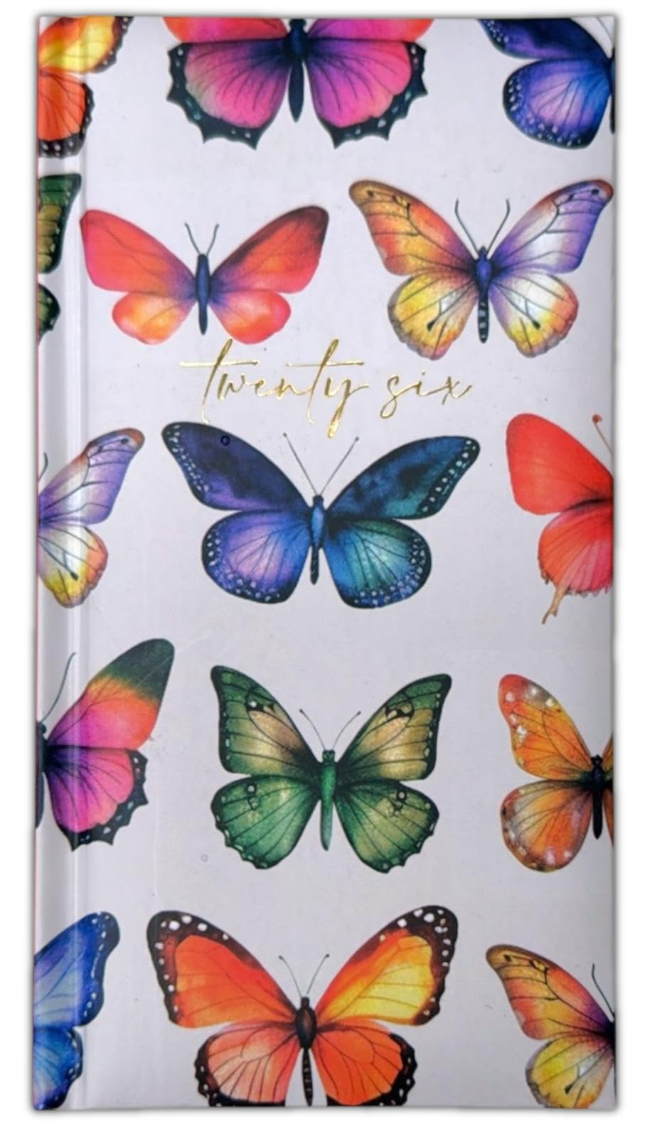 Orbitron 2026 Diary Slim Size Week to View Diaries Full Year Journal Calendar Planner (Butterfly)