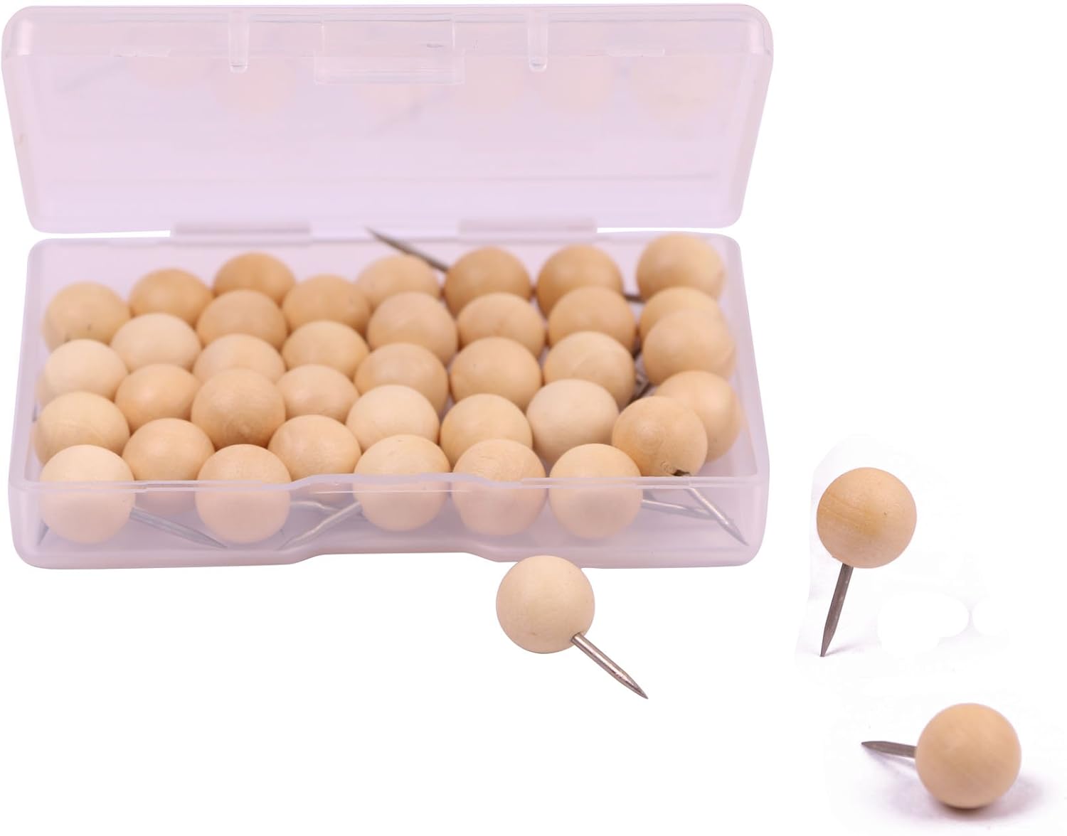 Tupalizy Round Wooden Map Thumb Tacks Unfinished Natural