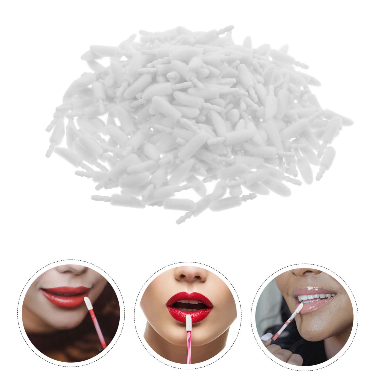 NOLITOY Lipstick Brush Replacement Heads 300pcs Disposable Lip Makeup Brush for Women Lip Gloss Applicator and for Professional Home Use