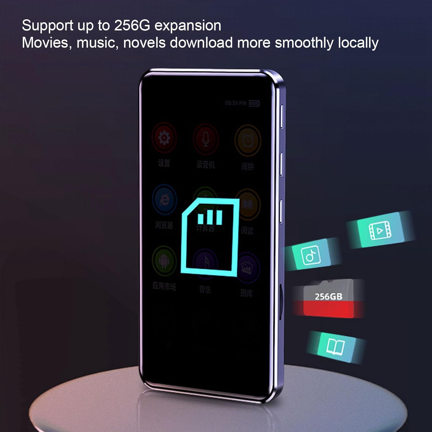 MP4 Player, 3.97 Full MP4 MP3 Player, Android Streaming Music Player with Bluetooth, & Speaker, Portable HiFi Sound Digital Recorder, Up to 128GB