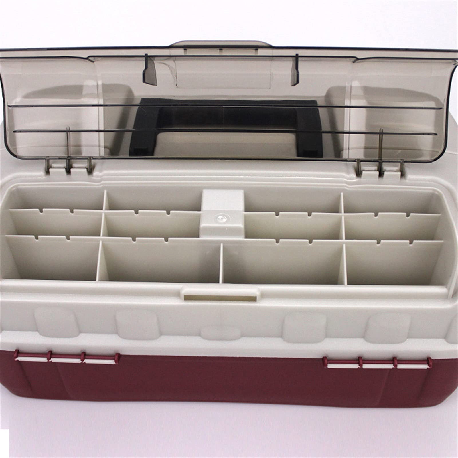 Cassetta Portautensili Cassetta degli attrezzi portatile Custodia for hardware da pesca durevole multistrato Organizzatore in plastica a 4 strati for cantieri di magazzini di uffici domestici Cassetta