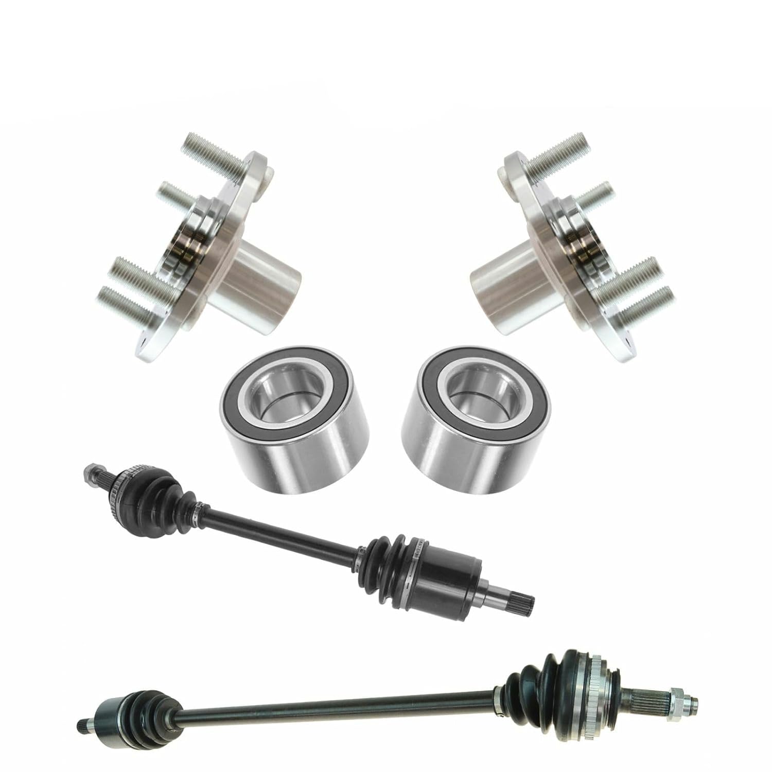 Front CV Axle Shaft Assembly Wheel Hub Bearing Kit Set 6pc for Honda for Civic 1992-2000 for Civic del Sol 1993-1997 6 Piece 66-4060 510015