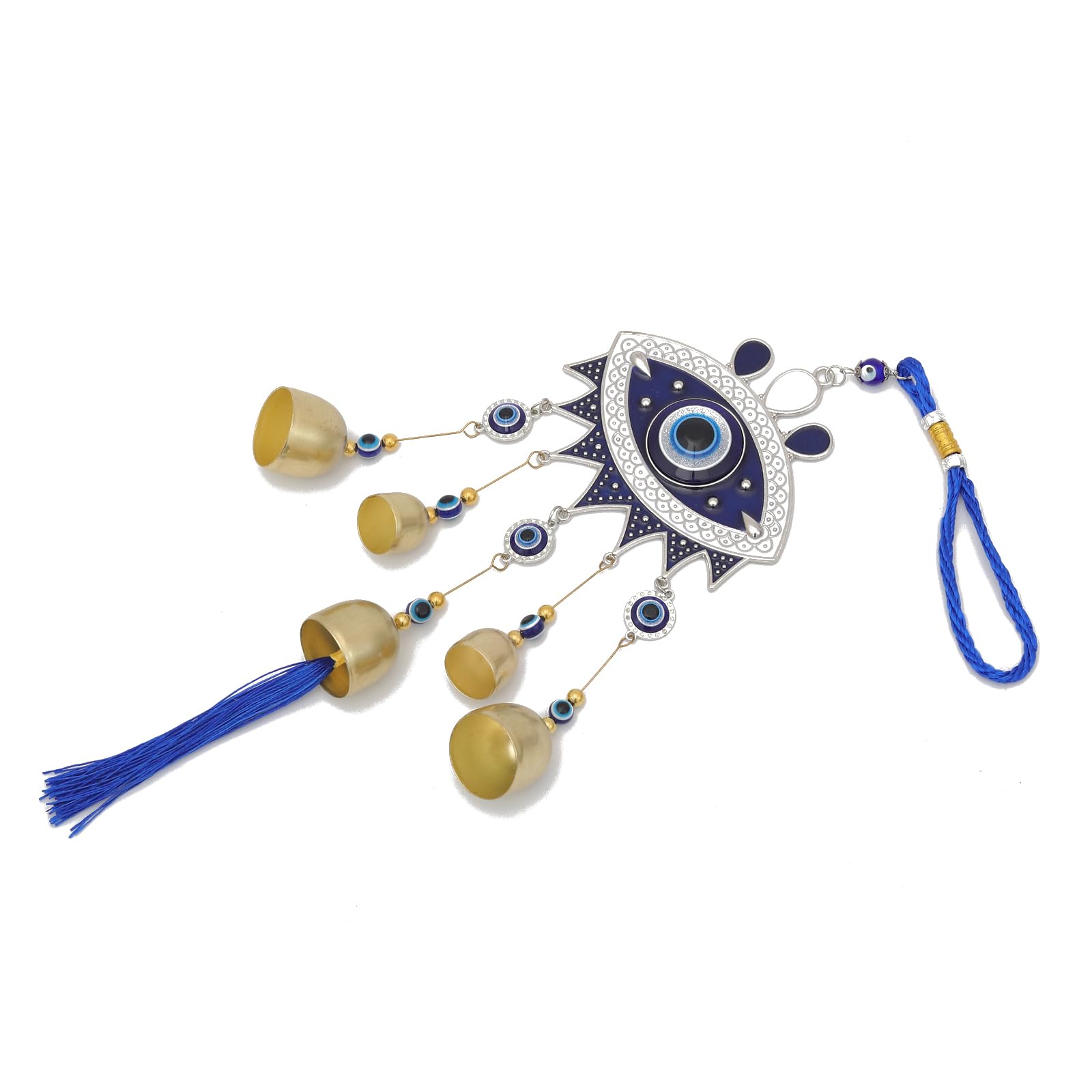 YEBON Blue Evil Eye Hanging Decoration Ornament Metal Wind Chimes for Home Garden Gift Blessing Decor, Eye-gd8, EYE-GD8 - Image 4