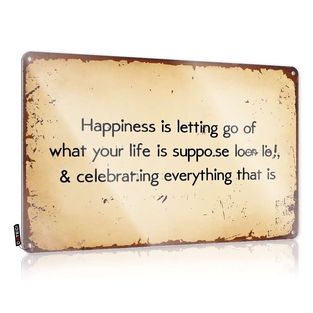 Lucky Cowboy Decor Sign Wall For Toilet Metal : Highland Welcome Yard Indoor & Outdoor/Kitchen Farmhouse Style | Happiness Is Letting Go Of What Your Life Supposed To Be