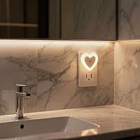 Vista 8 de LED Night Lights Plug in(4-Pack), Dusk to Dawn Sensor Auto-On/Off, Heart Shaped Nightlight 0.5W for Bedroom, Bathroom, Kids Room, Hallway