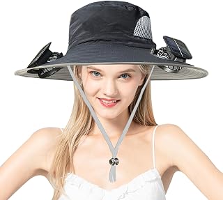 Sombrero con ventiladores de energía solar – Sombrero solar de doble ventilador para hombres, accesorios de refrigeración eficiente de larga duración para exteriores, camping, playa, senderismo