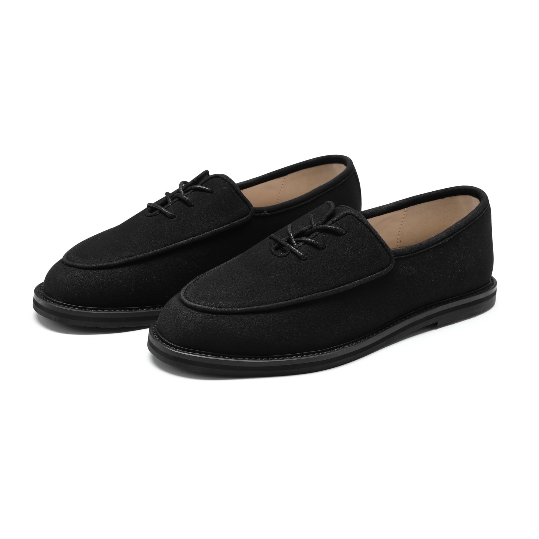 Allthemen Herren Loafer Wildleder Leicht Slipper Slip On Farbverläufe Mokassin mit Schnürsenkel Casual Business