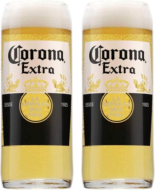 2 x Pint Glass Original Corona Extra Beer Glasses